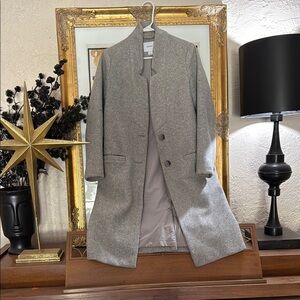 Gray Wool Blend Coat